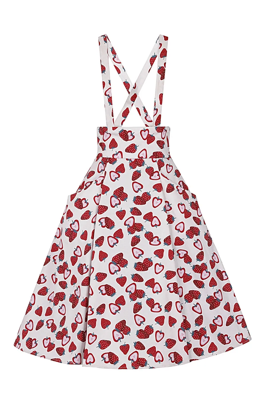 Alexa Strawberry Suspender Swing Skirt- ALMOST GONE!