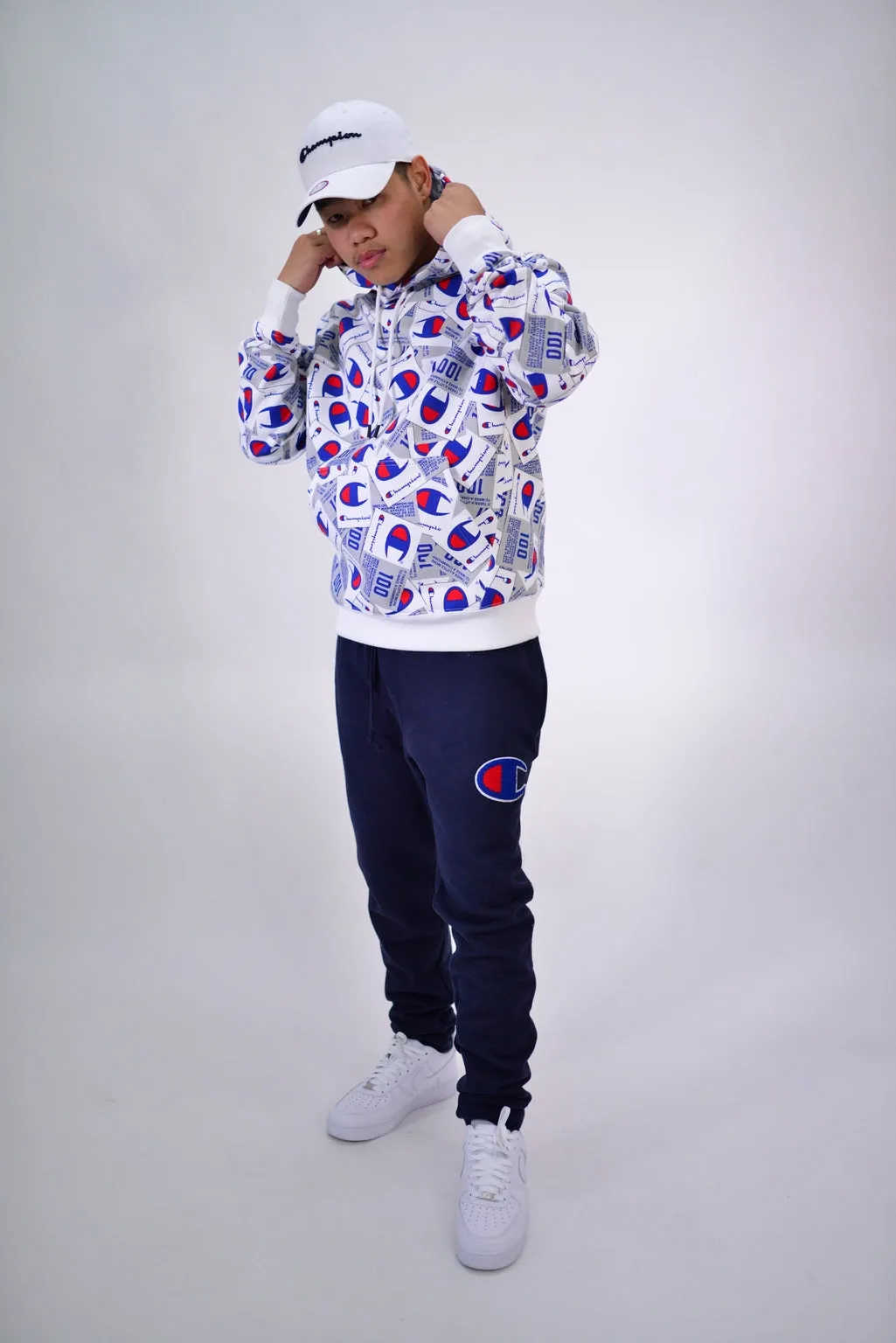ALLOVER PRINT SUPER FLEECE 3.0 PULLOVER HOODIE - WHITE