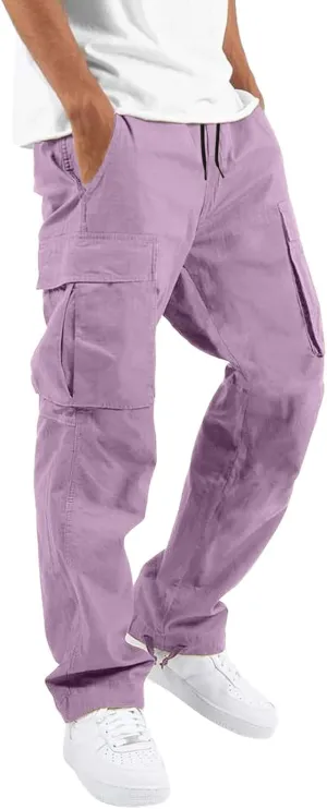 Cargo Pants for Men Relaxed Fit Mens Cargo Pants Hiking Pants with 6 Pocket Lightweight Casual Baggy Overalls Jogger