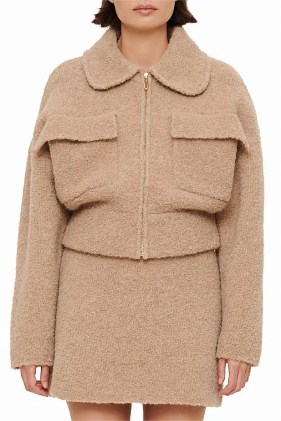 Chloe Boucle Skirt Camel