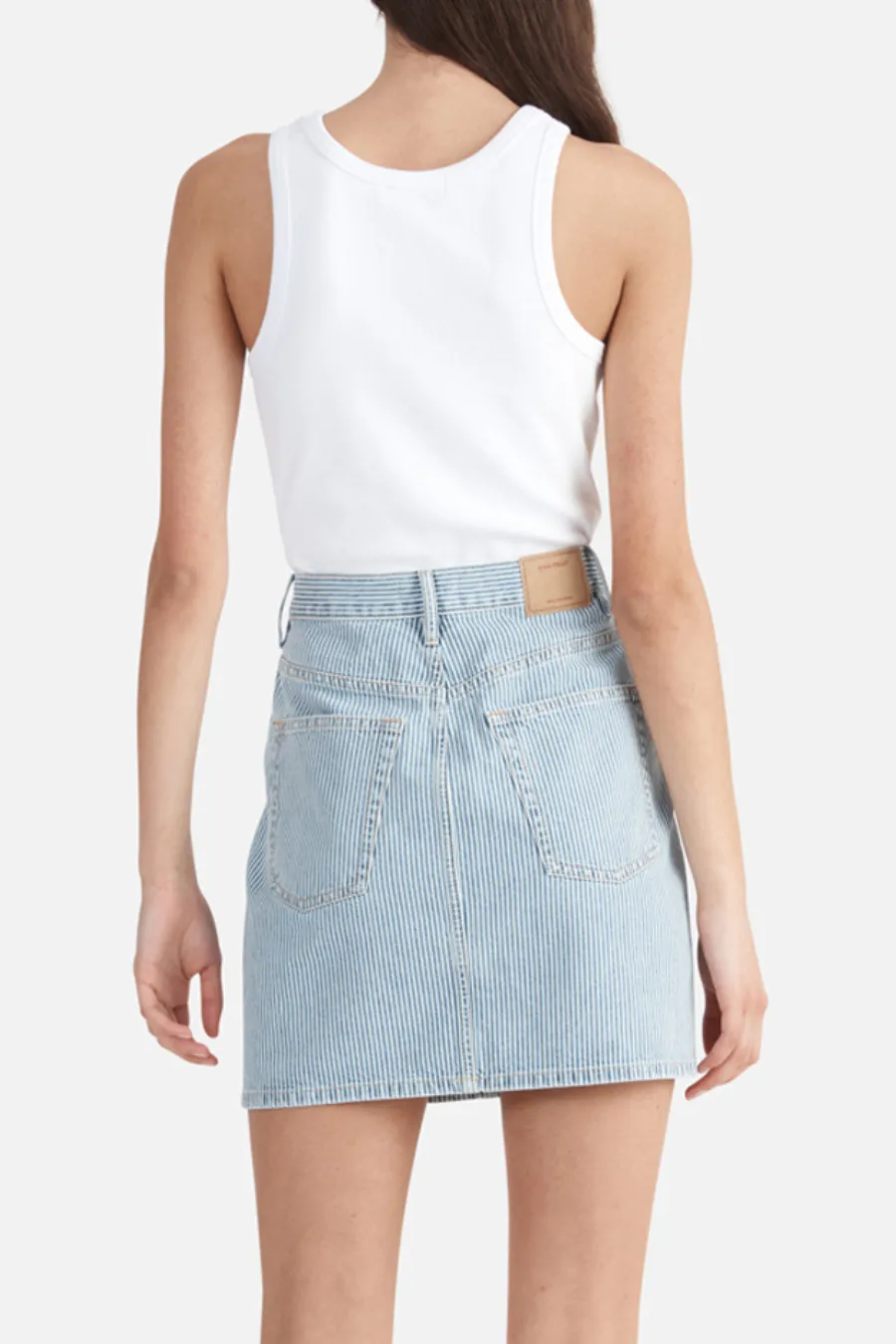 Diana Denim Mini Skirt Ice Blue Stripe