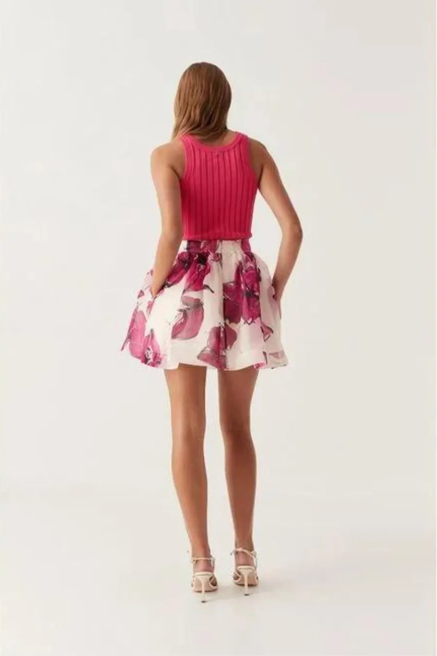 Dixie Flared Mini Skirt Falling Florals
