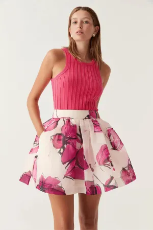 Dixie Flared Mini Skirt Falling Florals