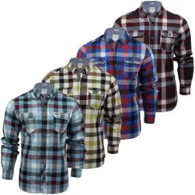 Mens Check Shirt by Lee Cooper 'Hadleigh' Long Sleeved Mens Check Shirt by Lee Cooper 'Hadleigh' Long Sleeved
