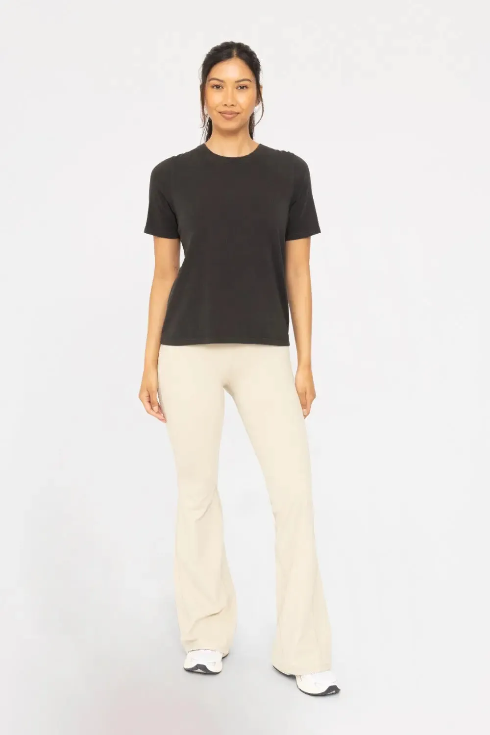 Mono B High-Waisted Flare Leggings  Sculpting, Stretchy & Ultra-Flattering