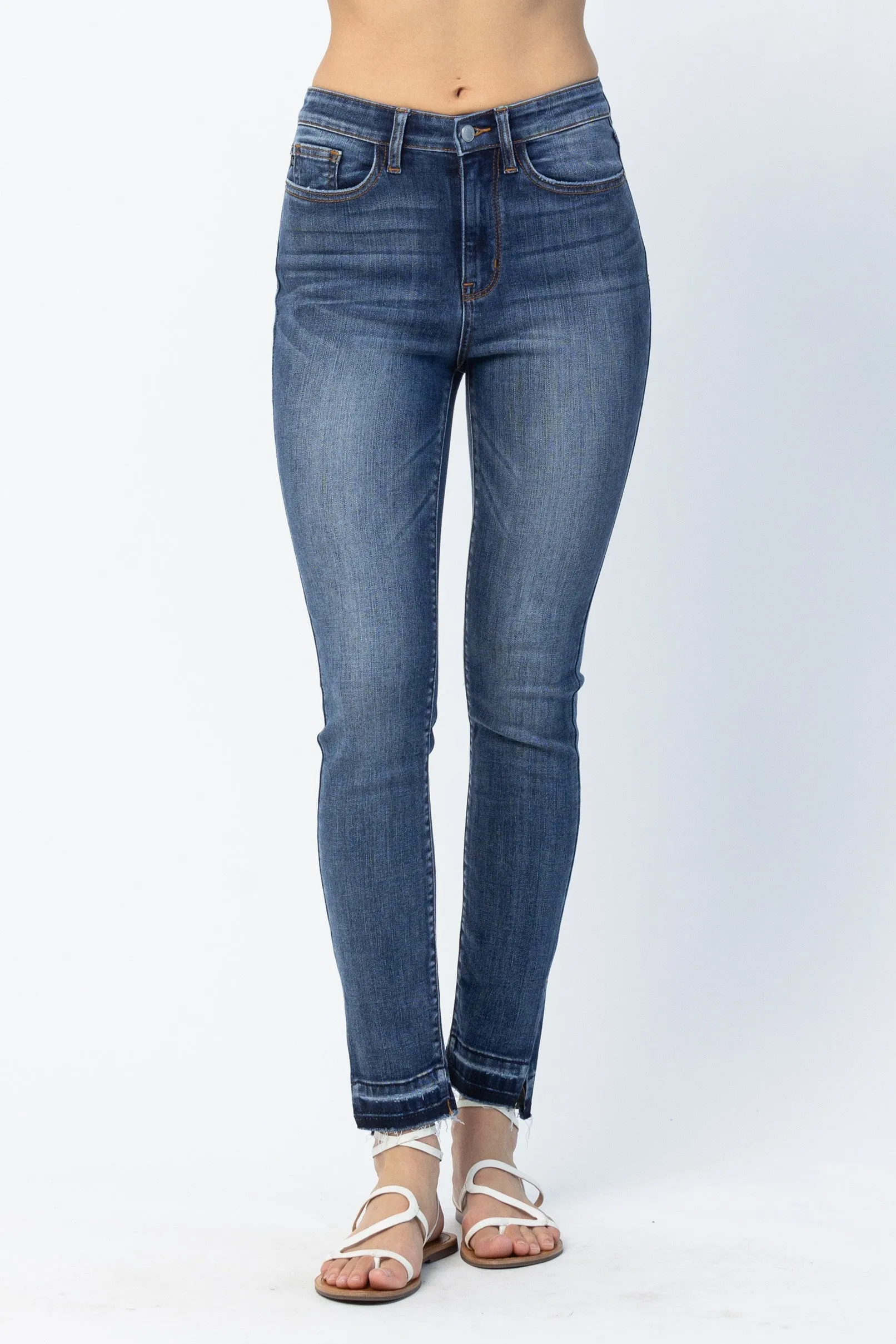 Skinny Released Hem and Side Slit