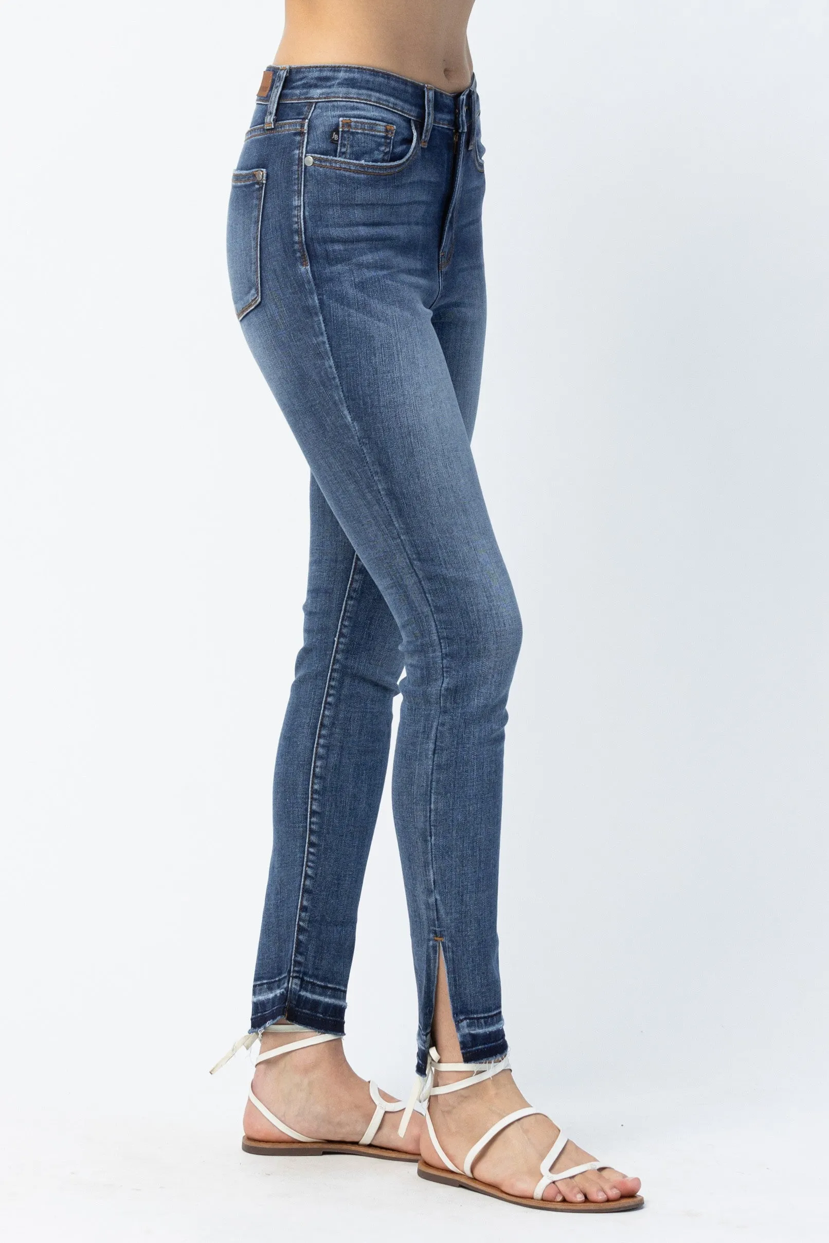 Skinny Released Hem and Side Slit