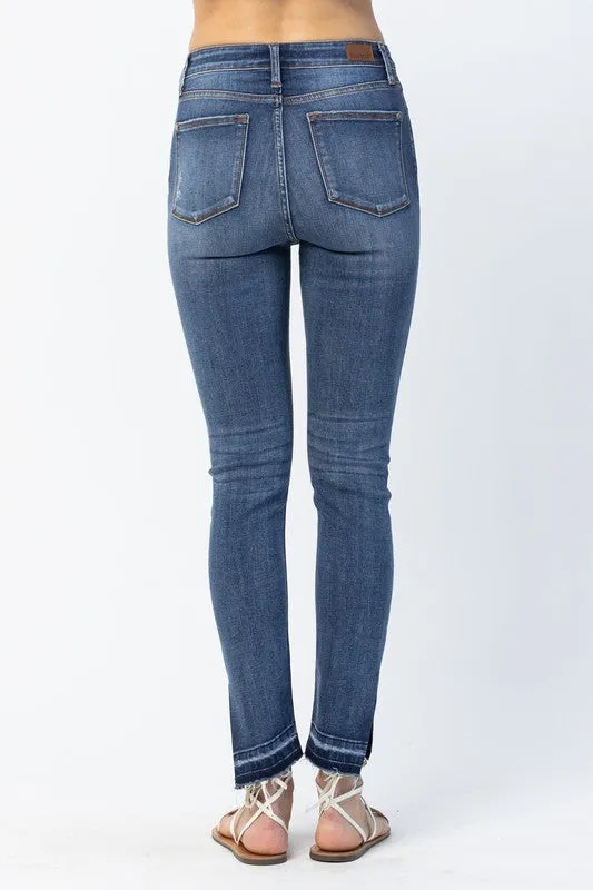 Skinny Released Hem and Side Slit