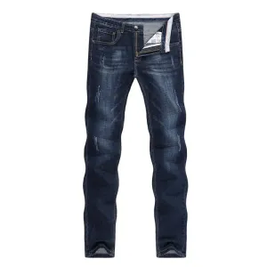West Louis Casual Style Slim Dark Blue Denim Jeans