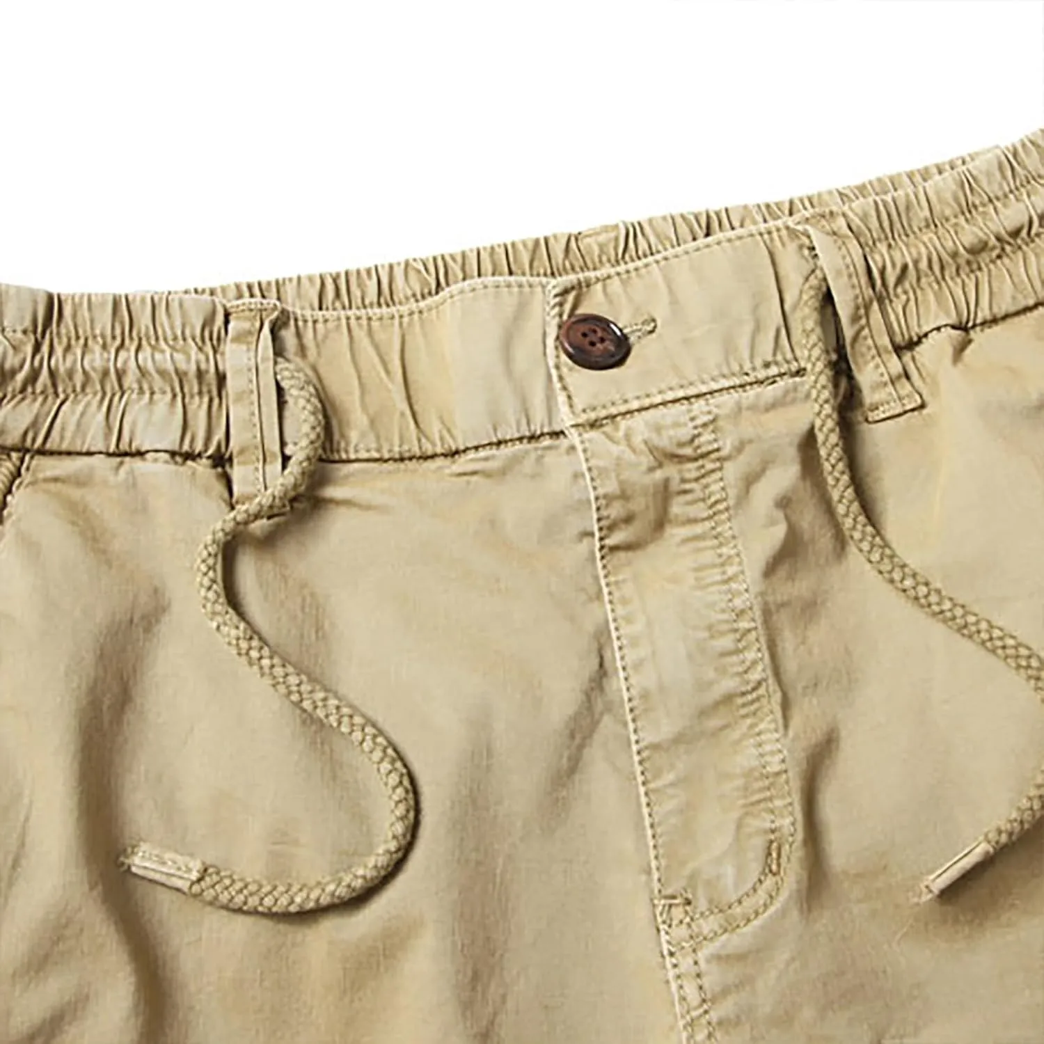 wodceeke Men's Jogger Cargo Pants Summer Slim-Fit Tapered Trousers Casual Solid Elastic Waist Drawstring Work Pants