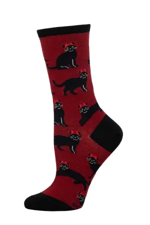 Women's SockSmith Devilish Cat Socks  Purr-fectly Wicked